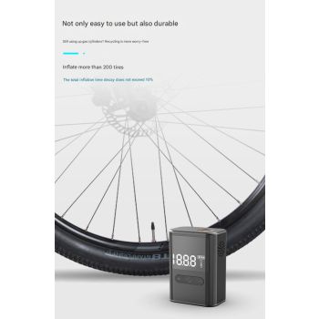 Compact Digital Display Air Pump - 100 PSI, Portable Electric Inflator with Automatic Stop(black)