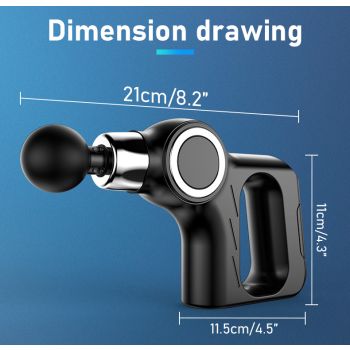 Professional Deep Tissue Percussion Massage Gun - 30 Speeds, 6 Heads & LCD Touch Screen(grey)