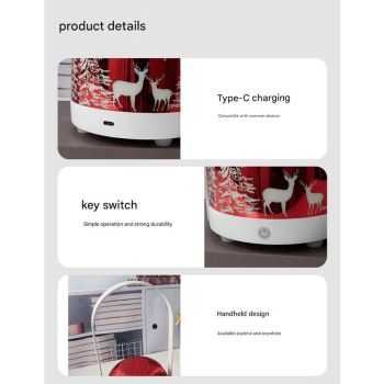 Portable Christmas LED Lantern - Dimmable, 3 Color Temps, 5200mAh Battery & Memory Function(red)