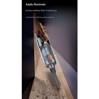 Multi-Function Cordless Handheld Vacuum Cleaner & Blower - Powerful Brushless Motor with Digital Display(Gray Orange)