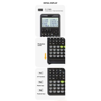Advanced Scientific Calculator with 417 Functions & Large Natural Textbook Display(silver)