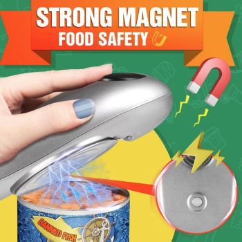 2pc One-Touch Electric Can Opener - Automatic Hands-Free Operation with Safety Smooth Edge(silver)