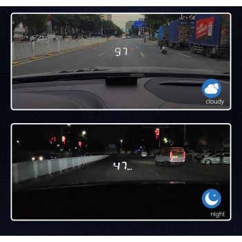 Compact OBD2 Car Head-Up Display (HUD) - Digital Speedometer with 5 Alarm Functions & Adaptive Brightness(black)