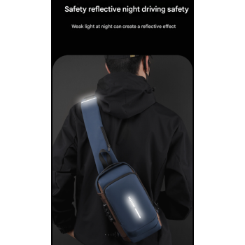 Black and Brown Men's Anti-Theft Crossbody Sling Bag with USB Charging Port & Combination Lock