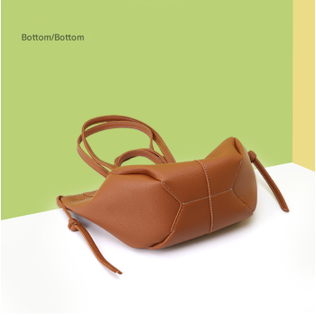 Brown Chic Minimalist PU Leather Tote Bag - Women's Versatile Shoulder Handbag with Contrast Stitching