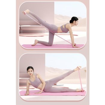 Pink Adjustable Resistance Chest Expander with 6 Levels - Cute Cat Ear Puller for Full Body Workout