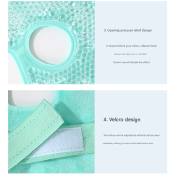 Green Reusable Cooling Gel Bead Face Mask and Eye Mask Set - Soothing Therapy for Puffy Eyes, Headaches and Facial Relaxation