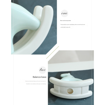 Pink Modern Ceramic Rocking Horse Ornament - Cute Porcelain Figurine for Desk & Shelf Decor