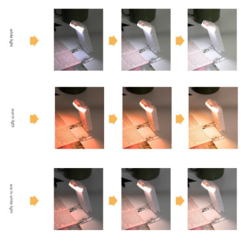 2 Pcs Blue USB Rechargeable Clip-on LED Book Light - 3 Color Modes & Dimmable Brightness for Eye-Caring Reading