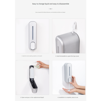 2 Pcs (Gold + Silver) Modern Wall-Mounted Press Soap Dispenser - 300ml Refillable Pump for Bathroom & Kitchen