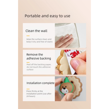 4 Pcs Brown Adorable Bear Wall Protector - Multi-Use Self-Adhesive Door Stopper Bumper