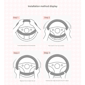 2-Pack (Type A + Type B)Black Sporty Carbon Fiber Leather Steering Wheel Cover - Universal 38cm Easy-Fit Elastic Grip