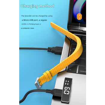 Grey Smart Vibrating Alarm Watch - Digital Fitness Tracker Wristband with Pedometer & Sleep Monitor