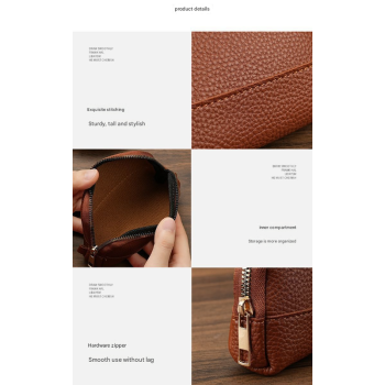 3 Pcs Brown Elegant Faux Leather Coin Purse - Mini Zipper Pouch & Compact Card Holder Wallet