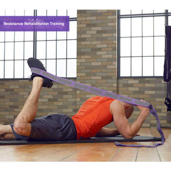 Blue and Purple 9-Loop Yoga Stretch Strap - Numbered Band for Flexibility and Physical Therapy