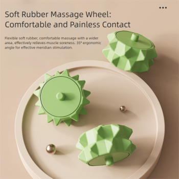 Green Removable Adjustable Wrap-Around Muscle Roller - 11-Wheel Deep Tissue Massager for Legs, Arms & Body
