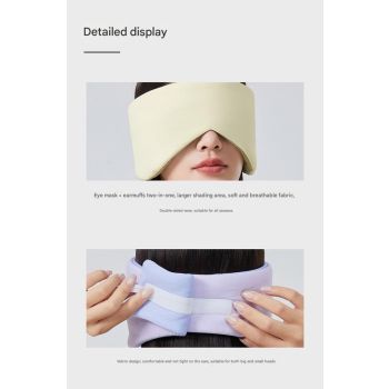 Beige Reversible All-Season Sleep Mask - Cooling & Warming with Sound Muffling Ear Covers Function