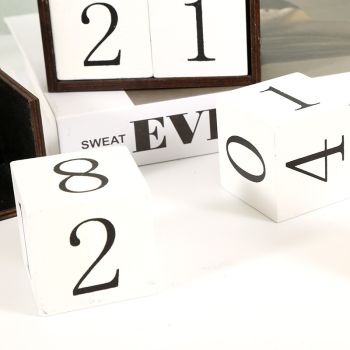 White Ghost Shape Festive Halloween Countdown Blocks - Reusable Wooden Perpetual Calendar for Desk Decor