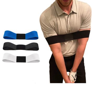 White Golf Swing Trainer Arm Band - Simple Posture Corrector for Improved Alignment & Connection