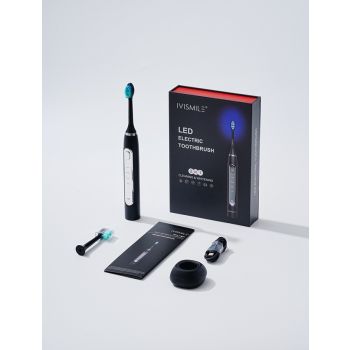 Black 03TB Electric Toothbrush Replacement Heads 2-Pack - Blue Light Whitening Sonic Cleaning Brush Heads for Smart Toothbrushes