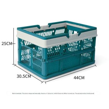 Large Collapsible Storage Basket with Handles - Portable Folding Crate for Shopping, Picnics & Car Trunk(Brown )