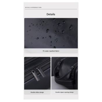 Large Capacity PU Leather Toiletry Bag - Multi-Compartment Dopp Kit & Cosmetic Organizer(black)