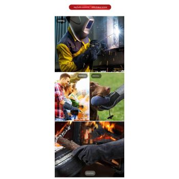 Heavy-Duty Leather Heat Resistant Gloves - 500°C BBQ, Welding & Oven Mitts with Long Cuffs(Grey With bottle opener)