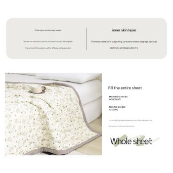 Lightweight Reversible Summer Quilt - Soft, Breathable & Machine Washable Comforter(150x200cm Blue Heart)