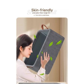 2pc Foldable Fabric Storage Bin with Steel Frame & Handles - 26L Stackable Closet Organizer(Khaki)