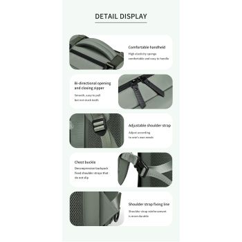 4-in-1 Convertible Travel Backpack & Briefcase - Large Capacity, 16" Laptop Compartment, USB Port(Army Green)