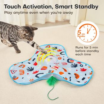 Green Interactive Cat Play Tunnel & Hunting Cover - Self-Entertaining Pet Game Toy with Teasers
