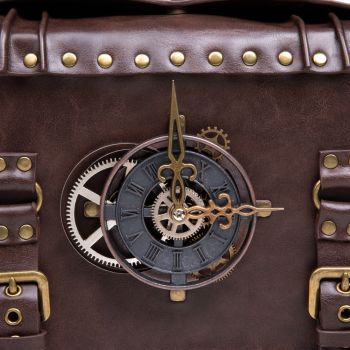 Retro Steampunk Satchel Bag with Decorative Clock & Gears - Gothic Crossbody Purse
