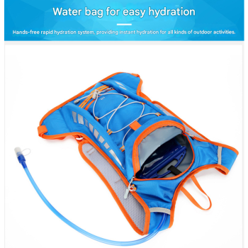 Blue Lightweight Outdoor Sports Backpack Breathable Hiking Daypack Compact Running Cycling Bag with Bungee Storage 45cm for Travel
