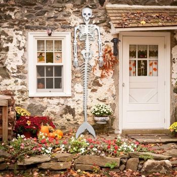 Halloween 31.5 inch Poseable Mermaid Skeleton Prop Haunted Decor