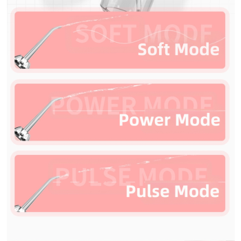 Pink Cordless Water Flosser, USB Rechargeable with 4 Tips