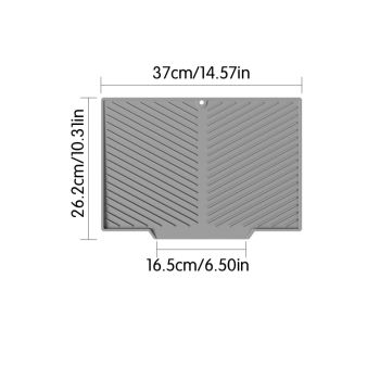 2PC Black Multi-Use Drain Mat (37x27 cm) – Non-Slip Heat Protection for Dish Drying & Prep