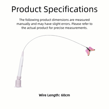 Automatic Interactive Butterfly Cat Toy – Electric Rotating Wand with 60CM Steel Wire, Suction Base & 2 Smart Modes for Kitten Enrichment
