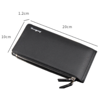 Brown Men's Slim Long Bi-Fold Wallet - Multi-Card Holder & Credit Card Organizer with Coin Pocket, Simple PU Leather Clutch