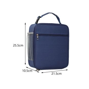Black Insulated Lunch Bag with Shoulder Strap - Portable & Large Capacity Thermal Bento Tote
