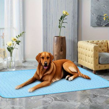 Blue Pet Summer Ice Silk Cooling Mat - Breathable Latex Sleep Pad for Dogs & Cats (50*40cm)