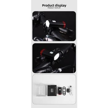 USB Rechargeable Mini Bike Light Front & Rear Combo - 150 Lumen LED High Brightness Safety Lamp for Cycling - IPX8 Waterproof Aluminium Helmet & Handlebar Light - Black