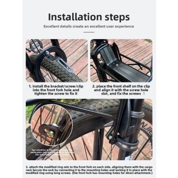 Universal Aluminium Bicycle Front Rack Carrier with Mounting Hose Clamps for MTB Fork Cargo Shelf Black