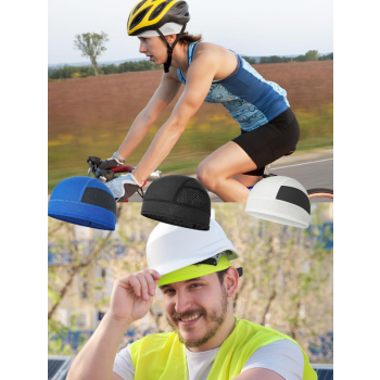 Cooling Mesh Skull Cap Helmet Liner Sweat Wicking Quick Dry Beanie White for Cycling Motorbike Running Hard Hat One Size