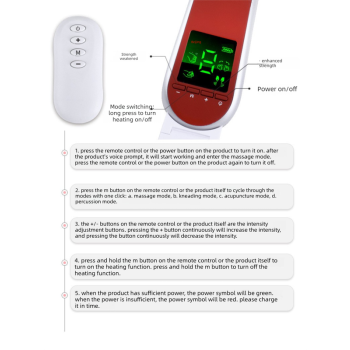 Electric EMS V-Face Shaping Massager Microcurrent Facial Lifting Device Double Chin Reducer with Remote Control & Heating Red
