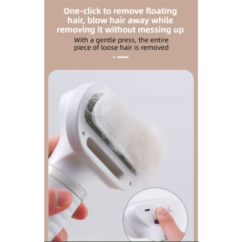 Purple 6-in-1 Pet Grooming Hair Dryer with Noise-Reduction - Lightweight Handheld Blow Dryer & Mist Slicker Brush - 3-Speed Temperature Control, One-Click Deshedding & Painless Massage