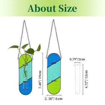 Handcrafted Colored Glass Hydroponic Test Tube Vase - Creative Indoor Wall-Mounted Decor for Cuttings & Flowers