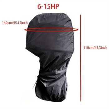 Heavy-Duty Full Marine Engine Coverage for 6-15HP - Waterproof & UV Resistant All-Weather Boat Engine Protector
