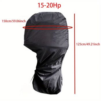 Heavy-Duty Full Marine Engine Coverage for 15-20HP - Waterproof & UV Resistant All-Weather Boat Engine Protector