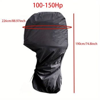Heavy-Duty Full Marine Engine Coverage for 100-150HP - Waterproof & UV Resistant All-Weather Boat Engine Protector