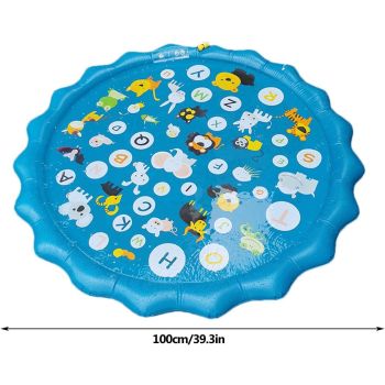 Portable Outdoor 1M Splash Pad for Pets & Kids(Alphabet Style) - Summer Cooling Fountain for Backyard & Garden